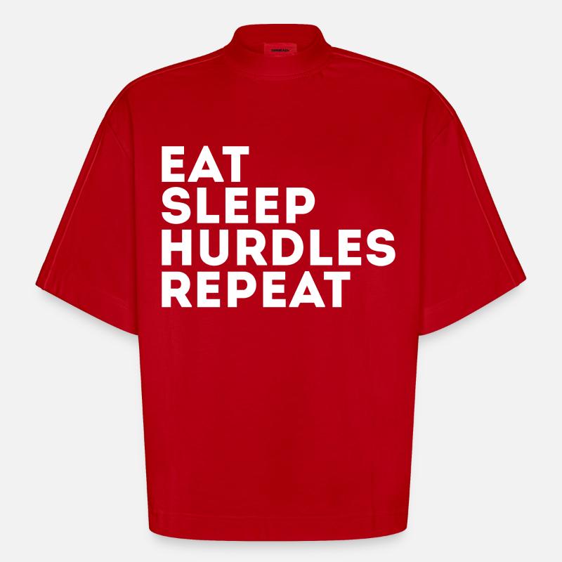 Manger Dormir Obstacles Répéter - T-shirt bio épais oversize Boxy fabriqué en UE - rouge