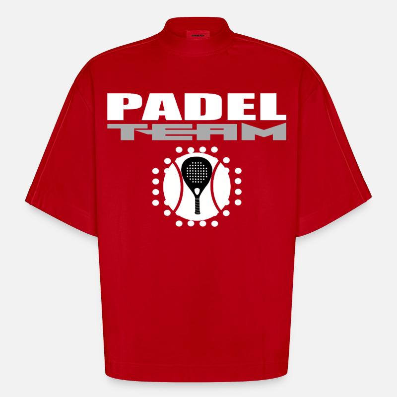 Padelschläger-Design mit modernem Stil - Heavyweight Oversized Organic Boxy T-Shirt Made in EU - Rot
