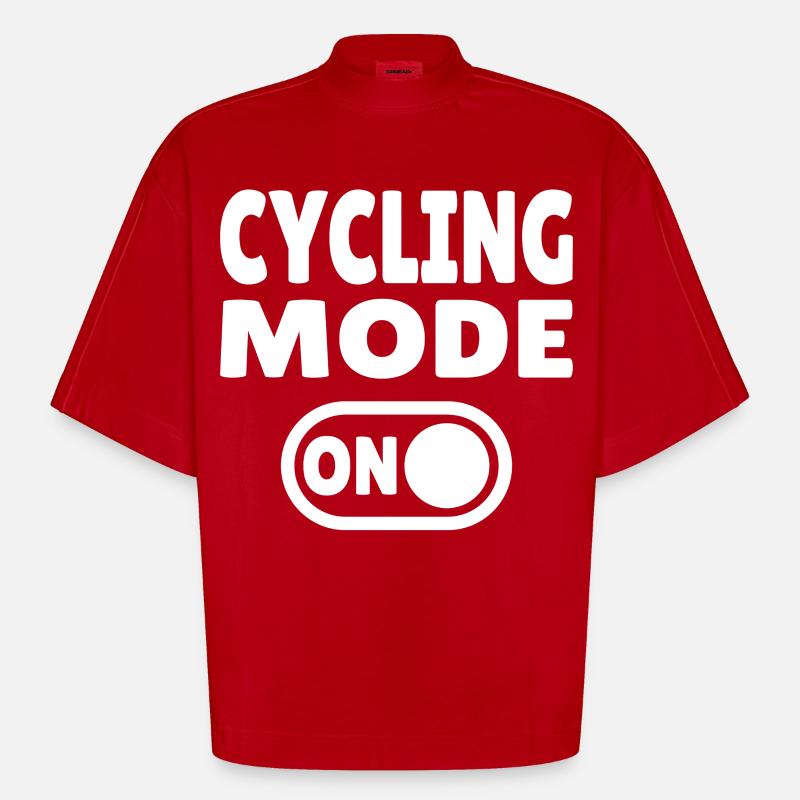 Mode cyclisme activé Cyclisme - T-shirt bio épais oversize Boxy fabriqué en UE - rouge