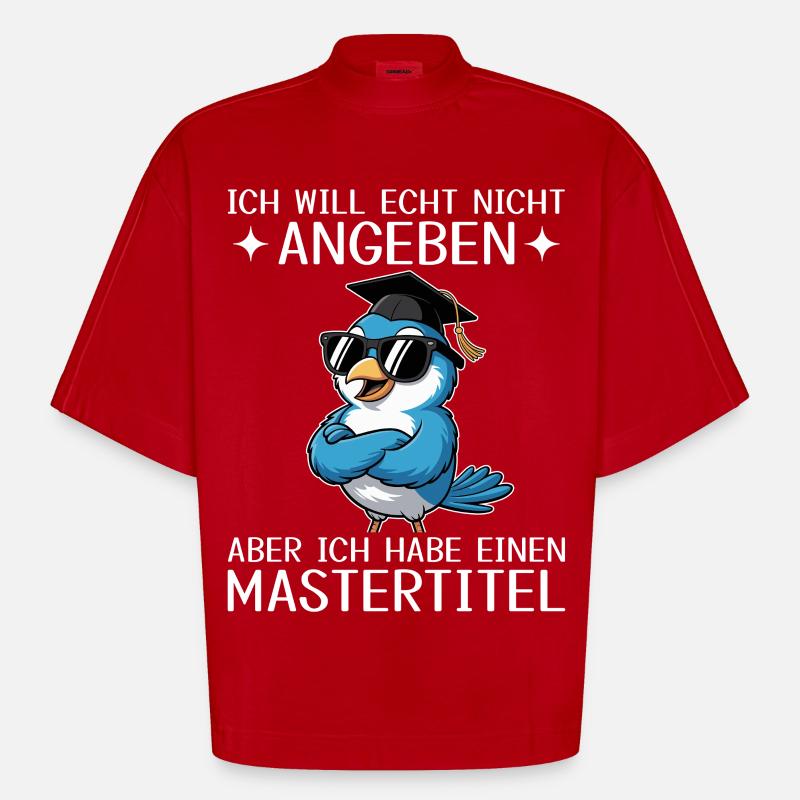 Master complété - Intitulé du Master - T-shirt bio épais oversize Boxy fabriqué en UE - rouge