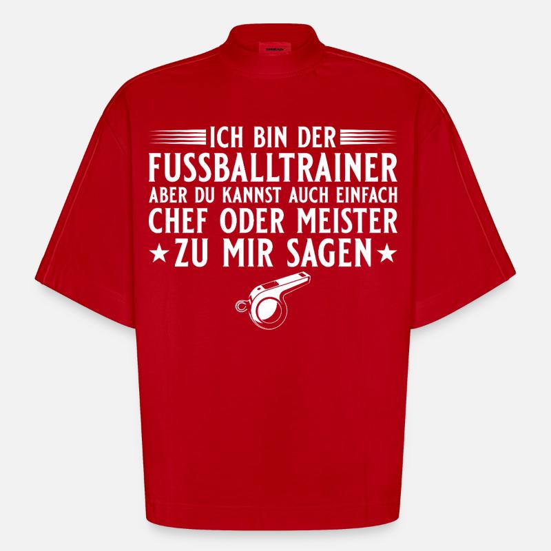 Fußballtrainer Chef oder Meister - Heavyweight Oversized Organic Boxy T-Shirt Made in EU - red