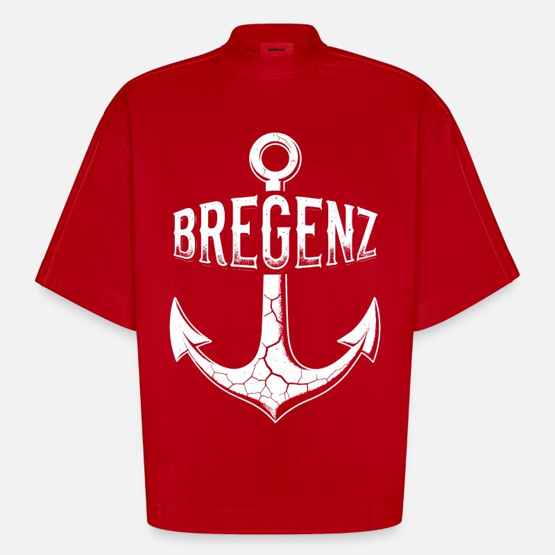 Anker Bregenz Bodensee Österreich - Heavyweight Oversized Organic Boxy T-Shirt Made in EU - Rot
