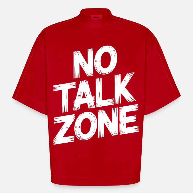 Zone d’interdiction de parler - T-shirt bio épais oversize Boxy fabriqué en UE - rouge
