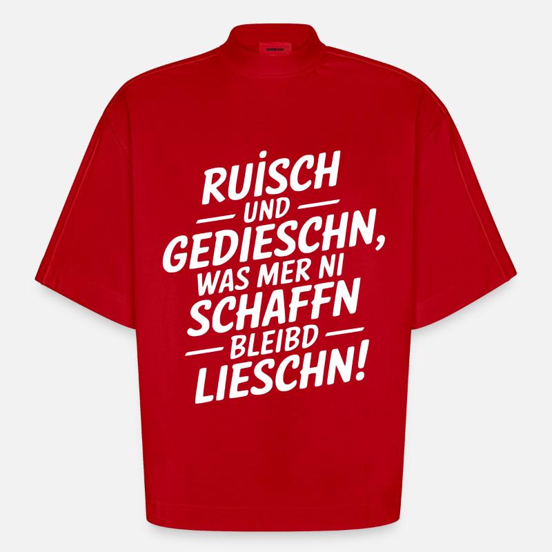 Dialecte saxon disant Saxe - T-shirt bio épais oversize Boxy fabriqué en UE - rouge