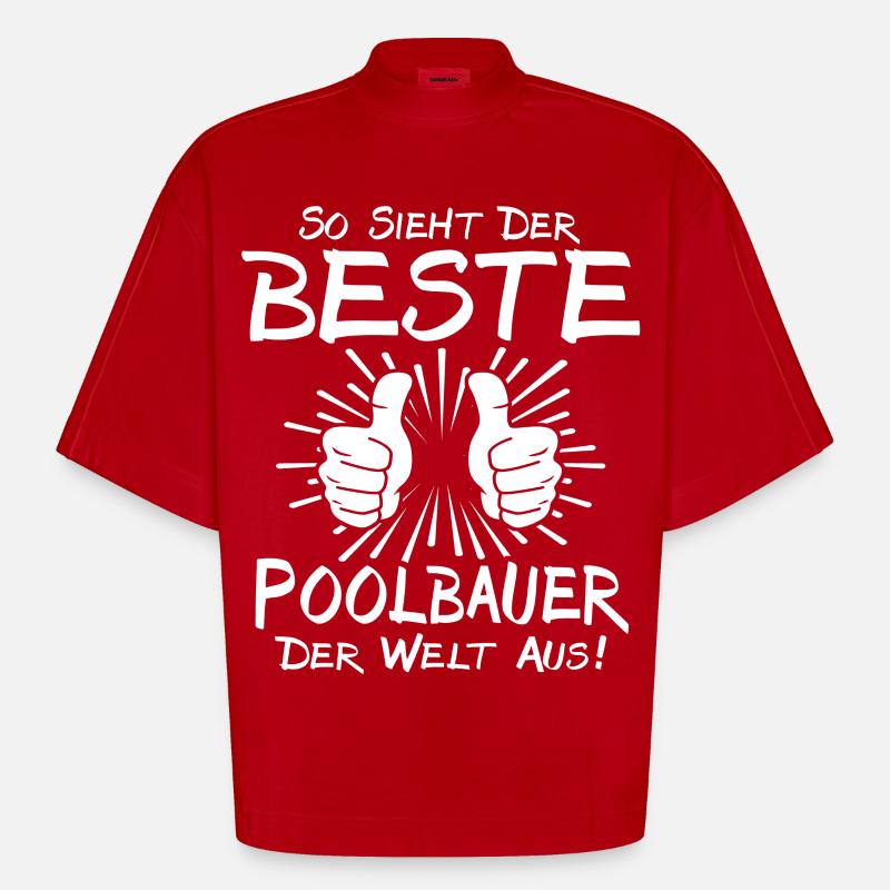 Bester Poolbauer - Heavyweight Oversized Organic Boxy T-Shirt Made in EU - Rot