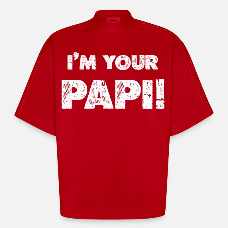 Ich bin dein Papi - Heavyweight Oversized Organic Boxy T-Shirt Made in EU - Rot