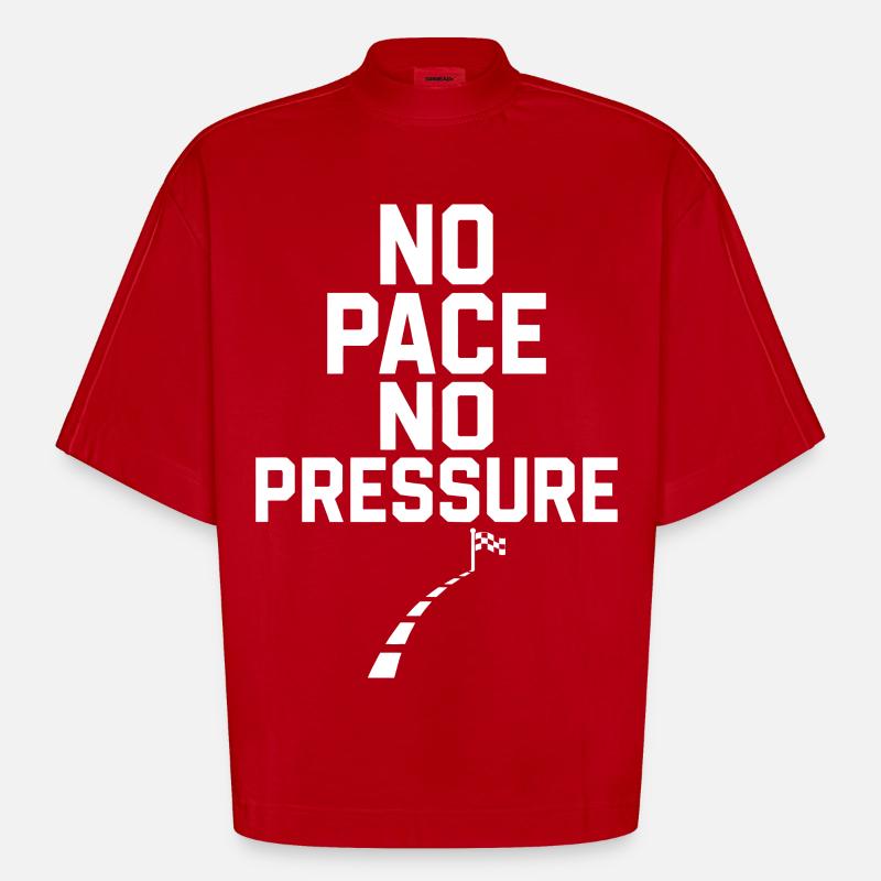 Pas de rythme, pas de pression - T-shirt bio épais oversize Boxy fabriqué en UE - rouge