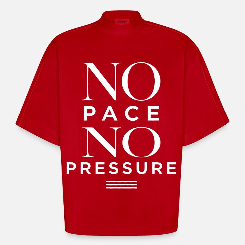Pas de rythme, pas de pression - T-shirt bio épais oversize Boxy fabriqué en UE - rouge