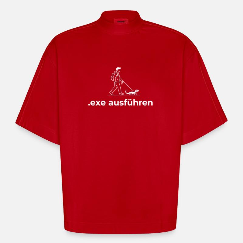 Sys Admin Programmierer Informatiker - Heavyweight Oversized Organic Boxy T-Shirt Made in EU - Rot
