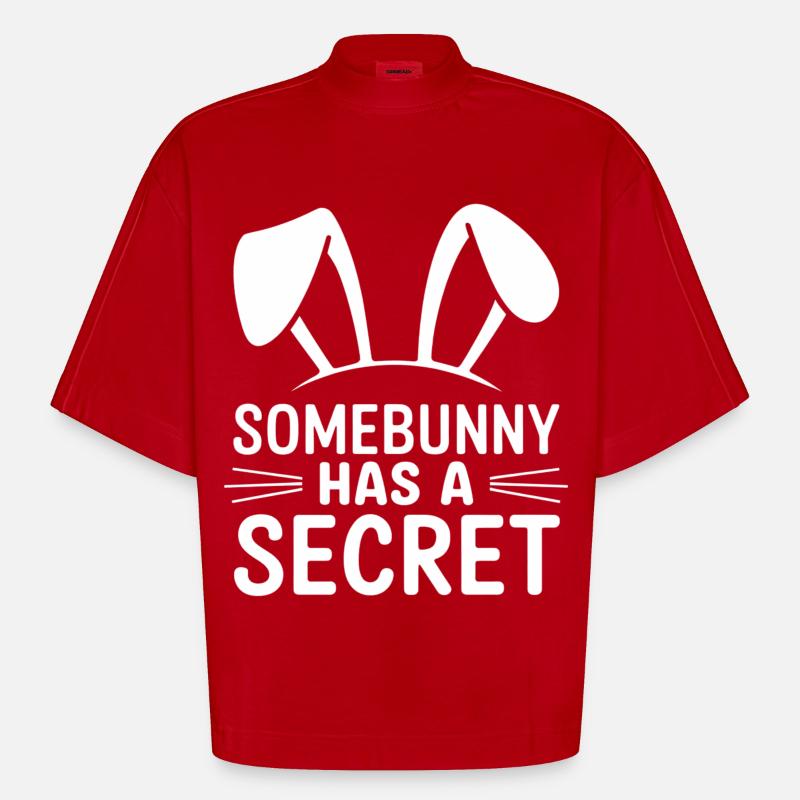 Funny Easter Bunny Easter Saying - Heavyweight Oversized Organic Boxy T-Shirt Made in EU - red