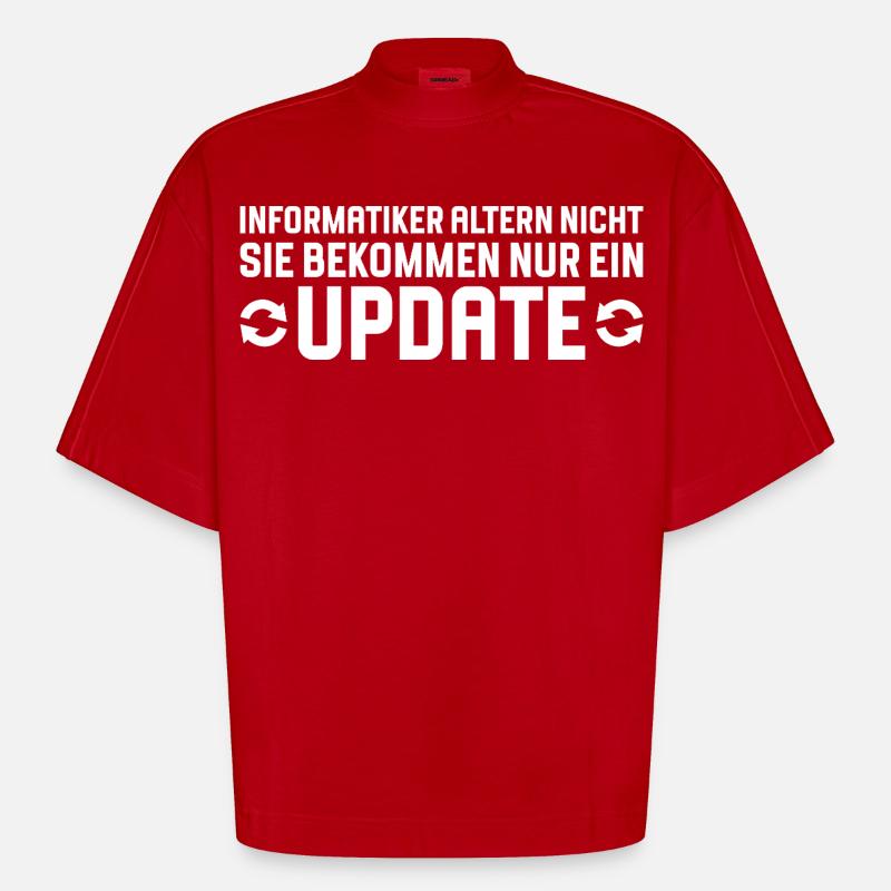 Computer scientists age, not programmers - Heavyweight Oversized Organic Boxy T-Shirt Made in EU - red