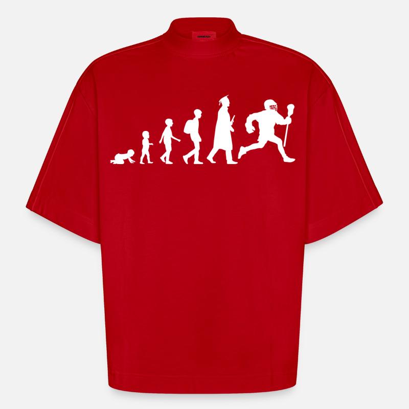 Évolution de la crosse - T-shirt bio épais oversize Boxy fabriqué en UE - rouge