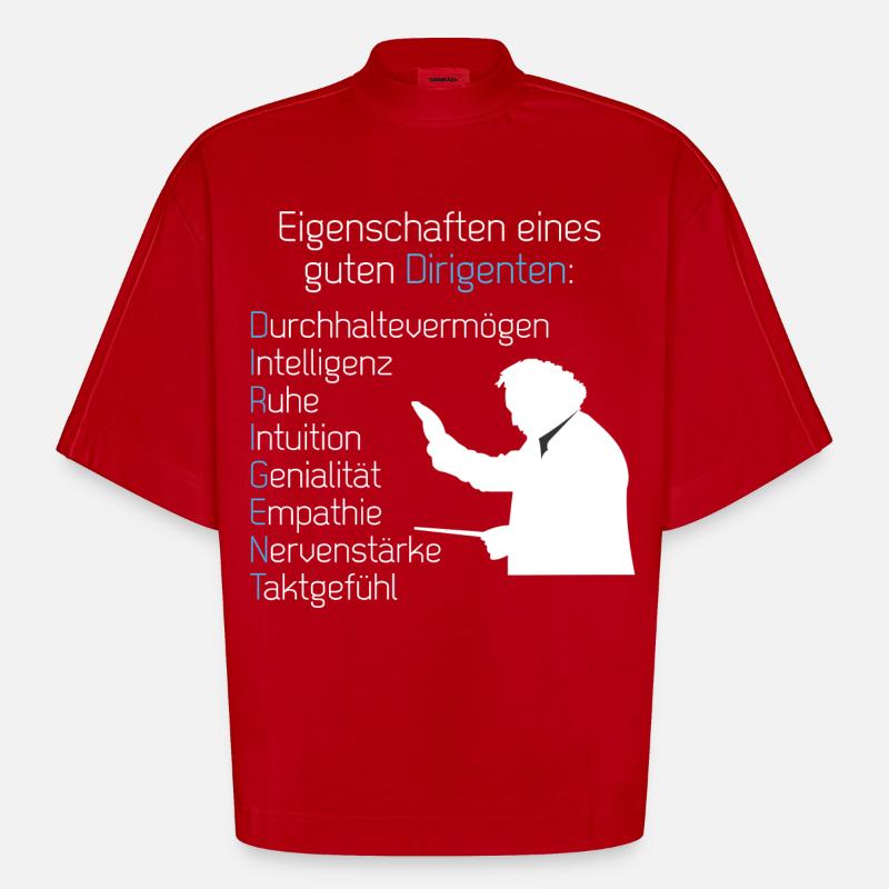 Eigenschaften Dirigent - Heavyweight Oversized Organic Boxy T-Shirt Made in EU - Rot