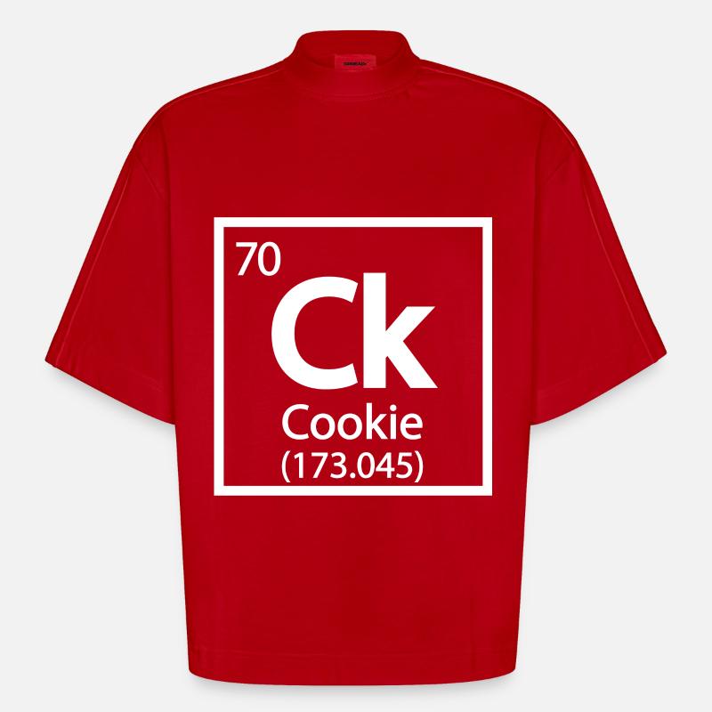 Cookie-Element - Periodensystem - Heavyweight Oversized Organic Boxy T-Shirt Made in EU - Rot