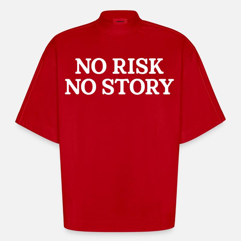 Pas de risque, pas d’histoire - T-shirt bio épais oversize Boxy fabriqué en UE - rouge