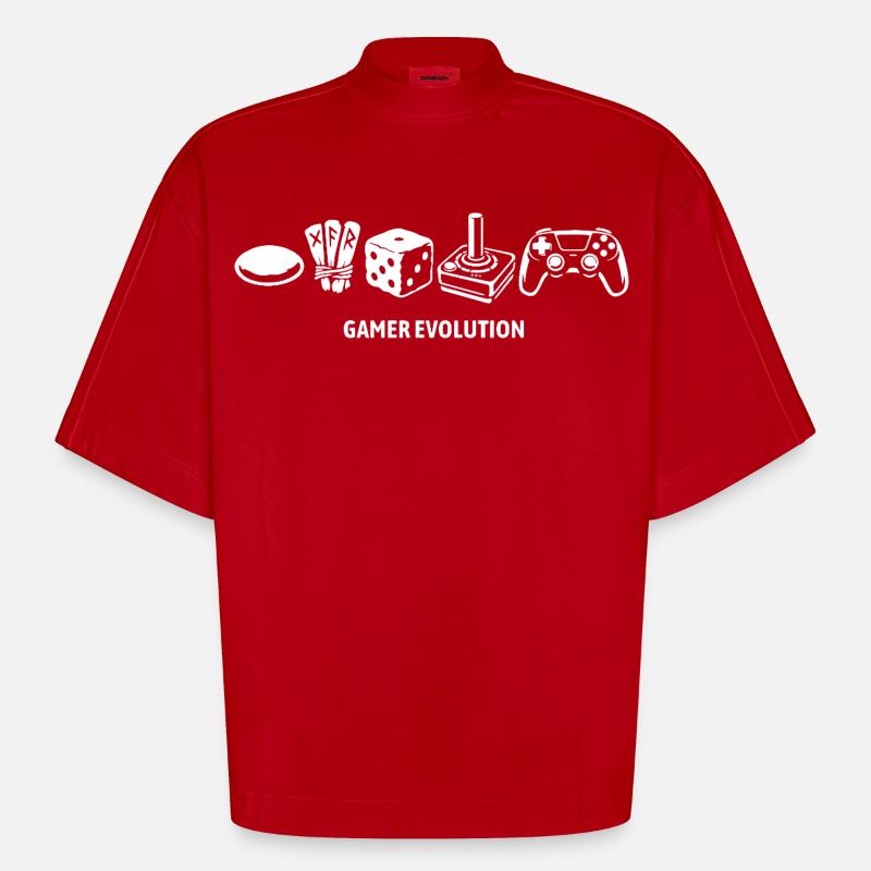 Controller Evolution | Gamer - Heavyweight Oversized Organic Boxy T-Shirt Made in EU - Rot