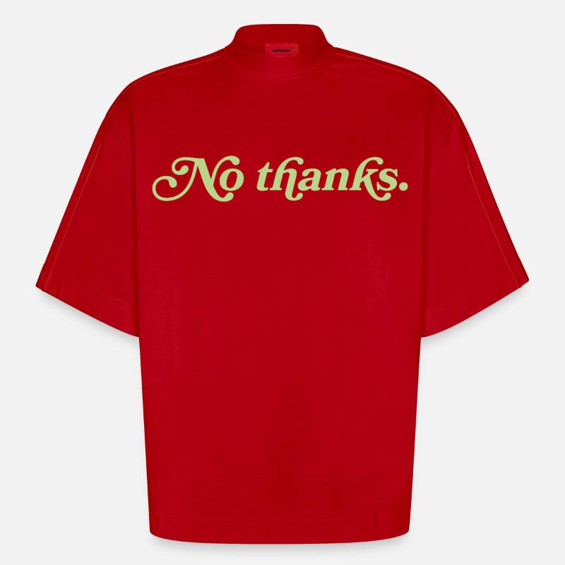 Nej tak – Minimalistisk statement - Heavyweight oversized organic boxy T-shirt made in EU - rød