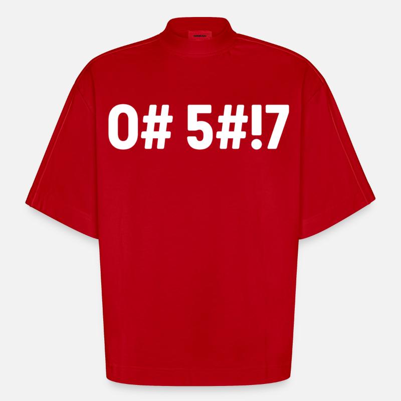 Oh merde, codé - T-shirt bio épais oversize Boxy fabriqué en UE - rouge