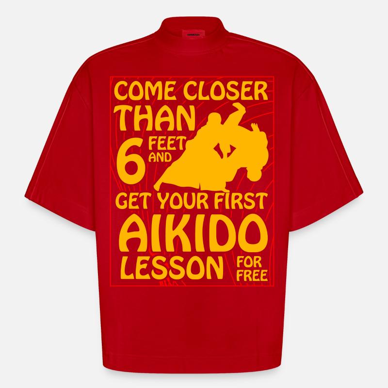 Aikido - Heavyweight oversized organic boxy T-shirt made in EU - rød