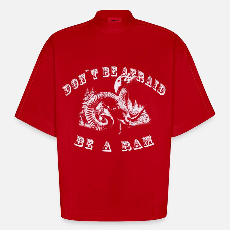 Sei ein Widder - Heavyweight Oversized Organic Boxy T-Shirt Made in EU - Rot