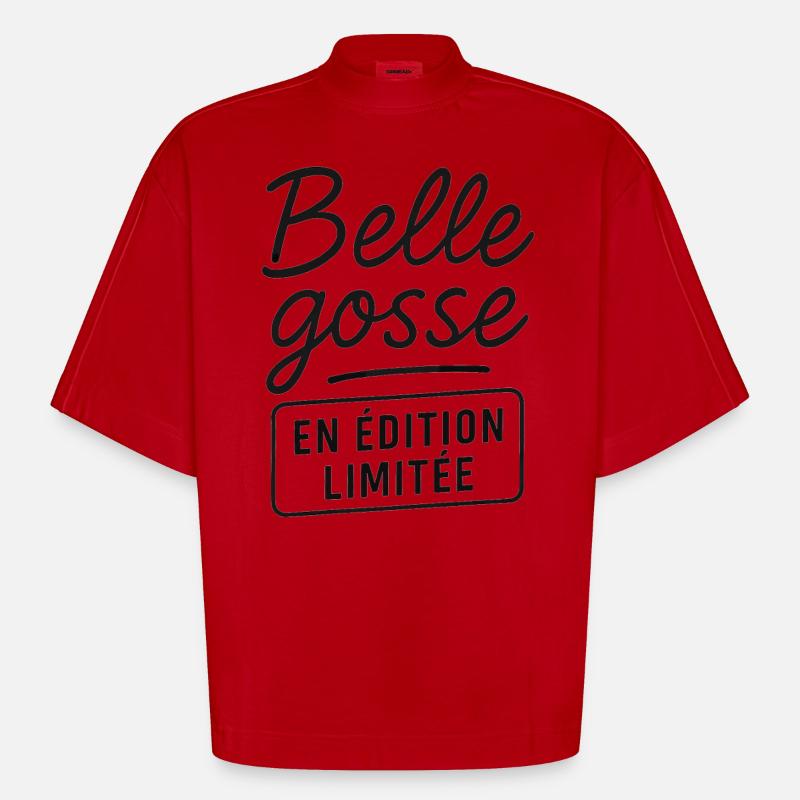 Belle gosse en édition limitée - T-shirt bio épais oversize Boxy fabriqué en UE - rouge
