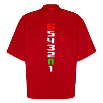 Motorrad ONE UP SIX DOWN - Heavyweight Oversized Organic Boxy T-Shirt Made in EU - Rot - Vorne