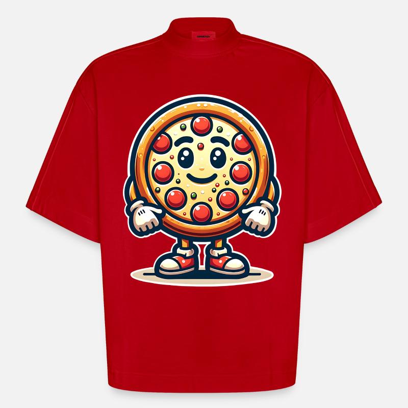 Pizza Maskottchen - Heavyweight Oversized Organic Boxy T-Shirt Made in EU - Rot