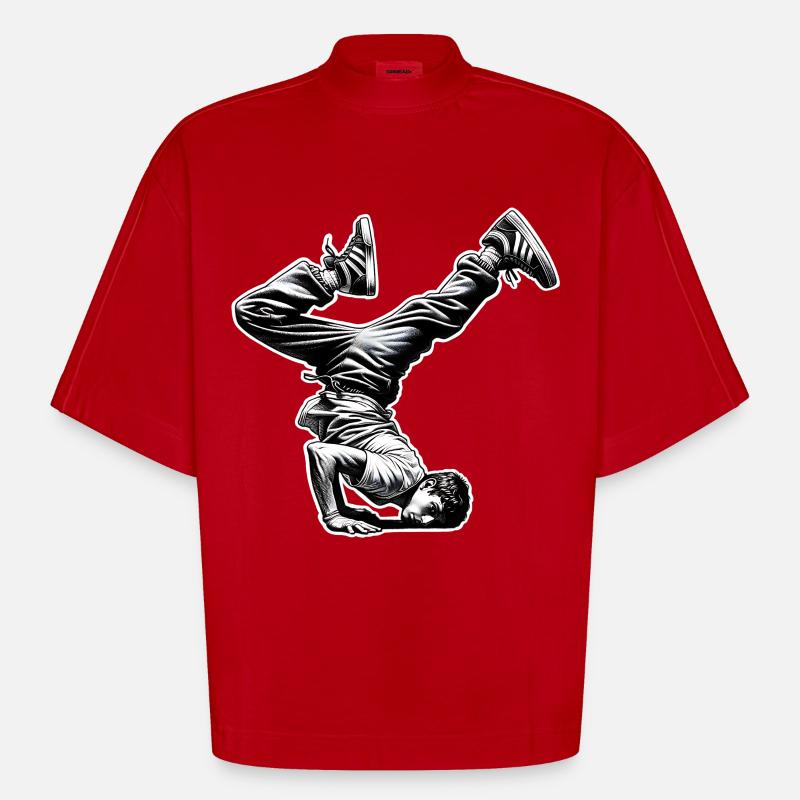 Breakdance - Heavyweight Oversized Organic Boxy T-Shirt Made in EU - Rot