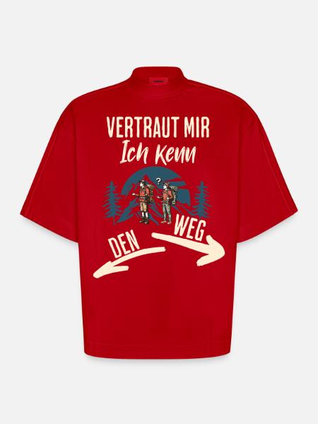 Wander - Heavyweight Oversized Organic Boxy T-Shirt Made in EU - red