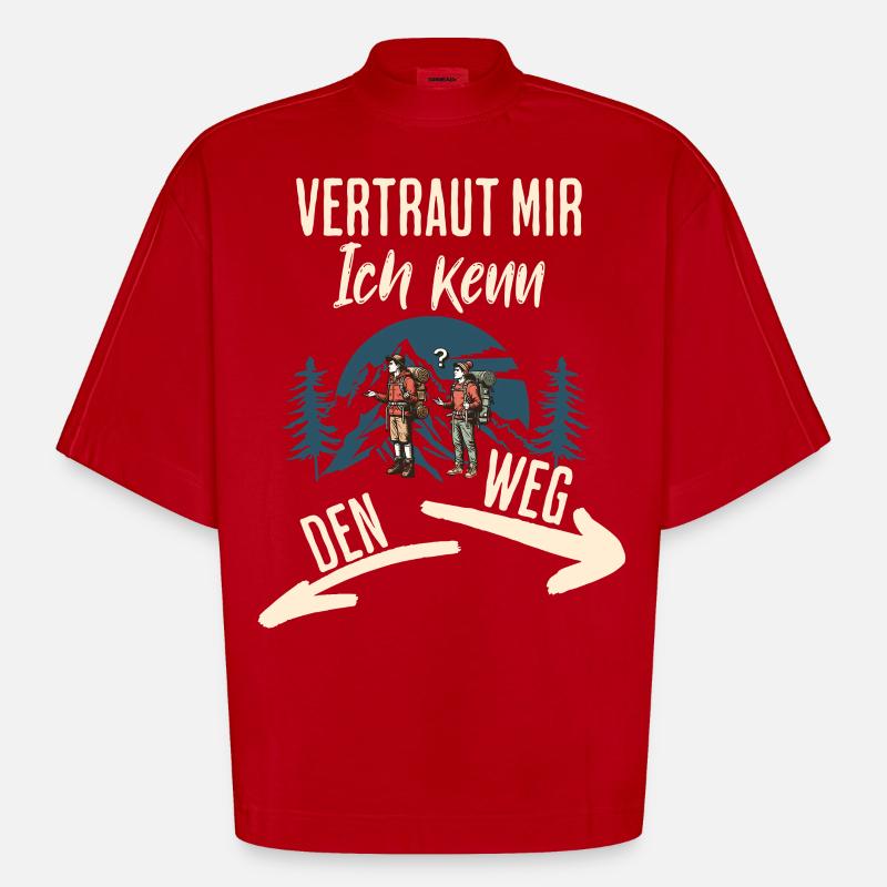 Wander - Heavyweight Oversized Organic Boxy T-Shirt Made in EU - red