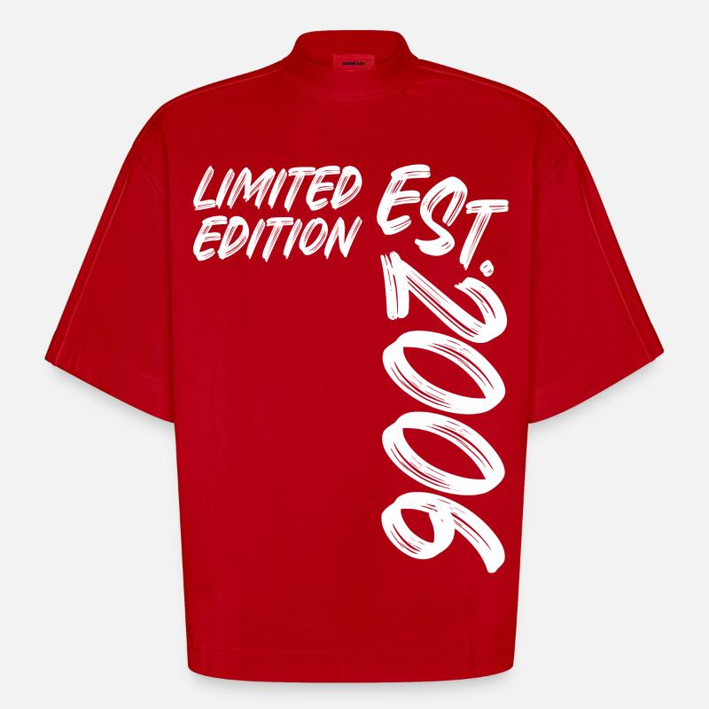 Édition limitée est. 2006 - T-shirt bio épais oversize Boxy fabriqué en UE - rouge