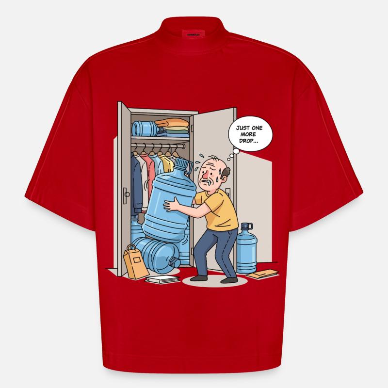 Nur ein weiterer Tropfen... - Heavyweight Oversized Organic Boxy T-Shirt Made in EU - Rot