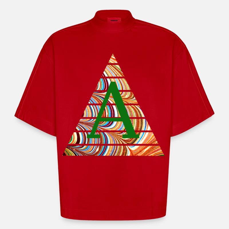 triangle e 56 a - T-shirt bio épais oversize Boxy fabriqué en UE - rouge