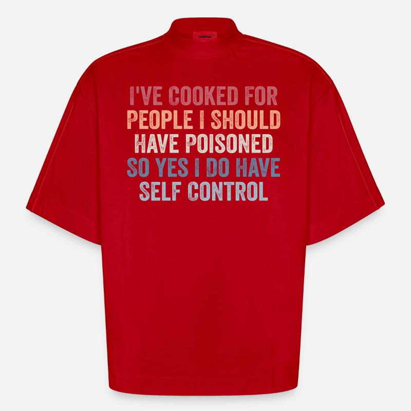 Funny - Heavyweight Oversized Organic Boxy T-Shirt Made in EU - red