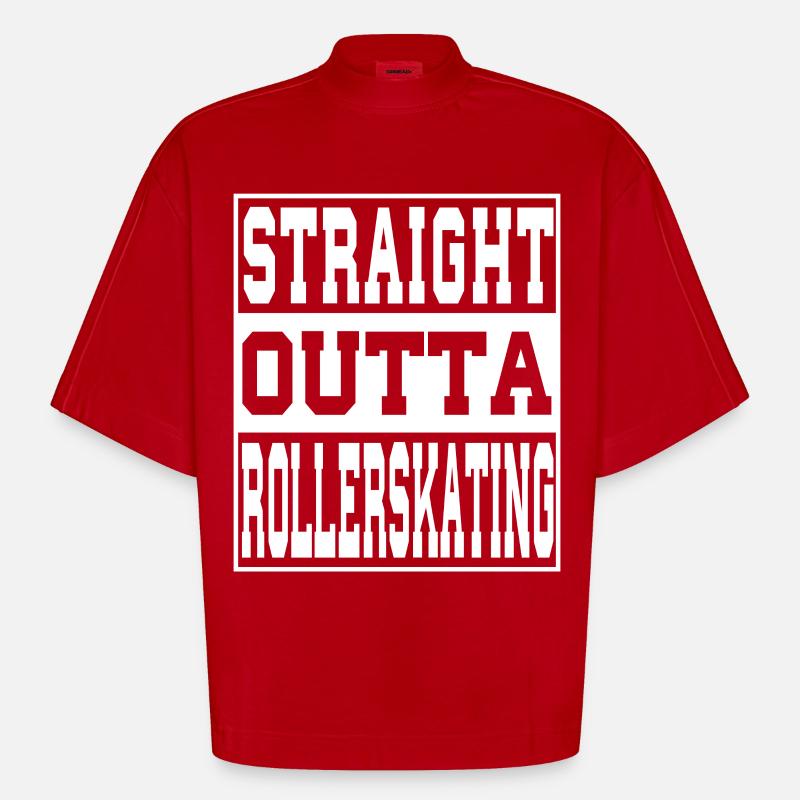 Rollerskating Spruch lustig - Heavyweight Oversized Organic Boxy T-Shirt Made in EU - Rot