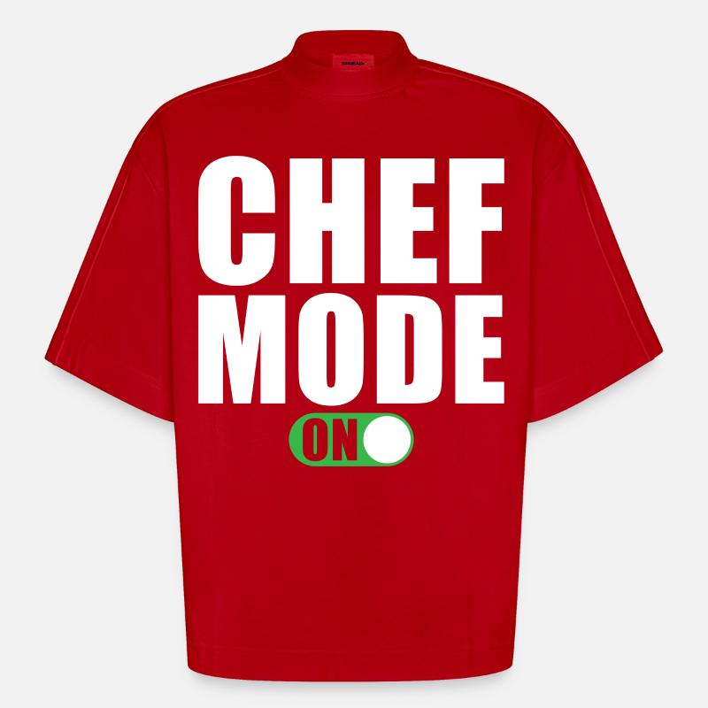 Mode Chef activé - T-shirt bio épais oversize Boxy fabriqué en UE - rouge
