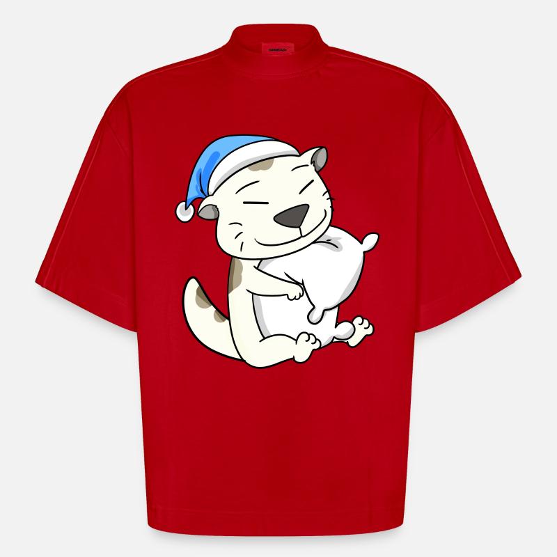 Katze Katzenrasse Devon Rex - Heavyweight Oversized Organic Boxy T-Shirt Made in EU - Rot