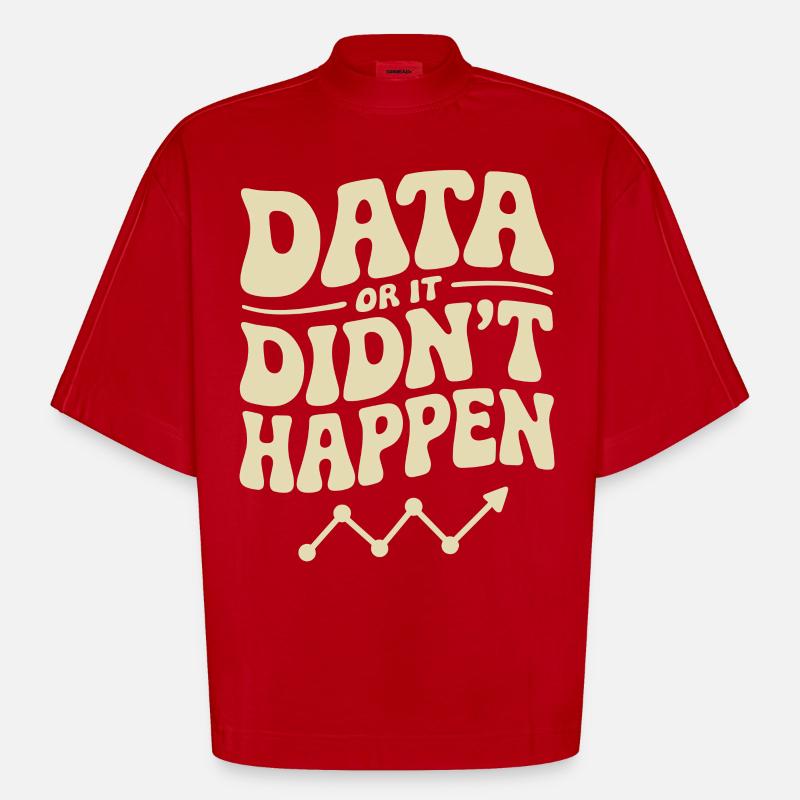 Data Analyst Data Scientist Data - T-shirt bio épais oversize Boxy fabriqué en UE - rouge