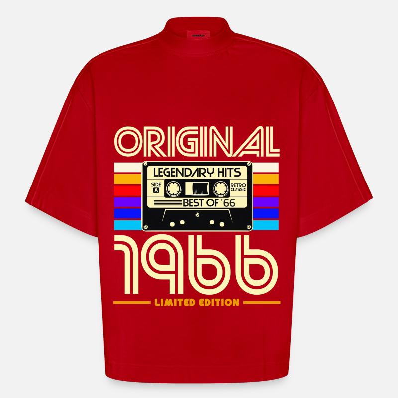 Originale limitierte Edition von 1966 - Heavyweight Oversized Organic Boxy T-Shirt Made in EU - Rot