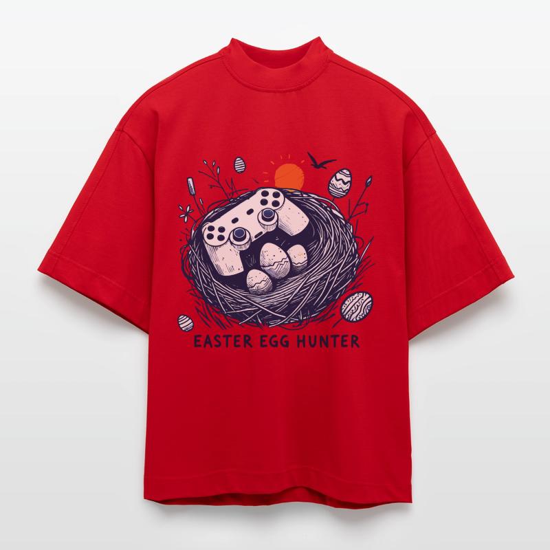 Gaming Easter Egg Hunter Controller Fun T-shirt bio épais oversize Boxy fabriqué en UE