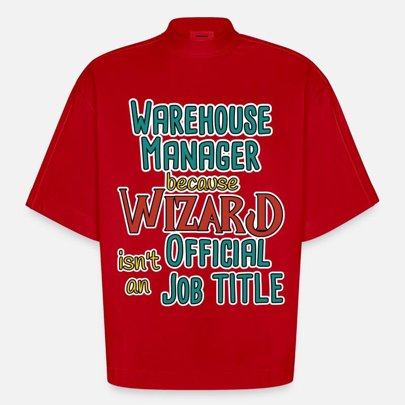 Assistant Gestionnaire d’entrepôt - T-shirt bio épais oversize Boxy fabriqué en UE - rouge