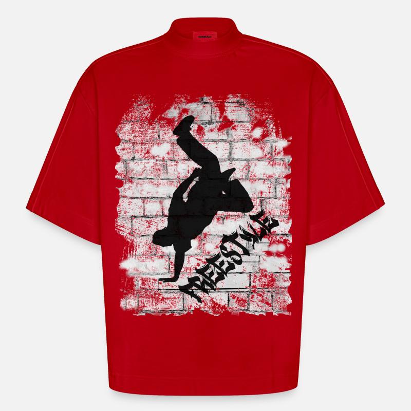 Nage libre - T-shirt bio épais oversize Boxy fabriqué en UE - rouge