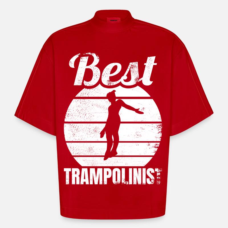 Drôle de pull trampoline - T-shirt bio épais oversize Boxy fabriqué en UE - rouge