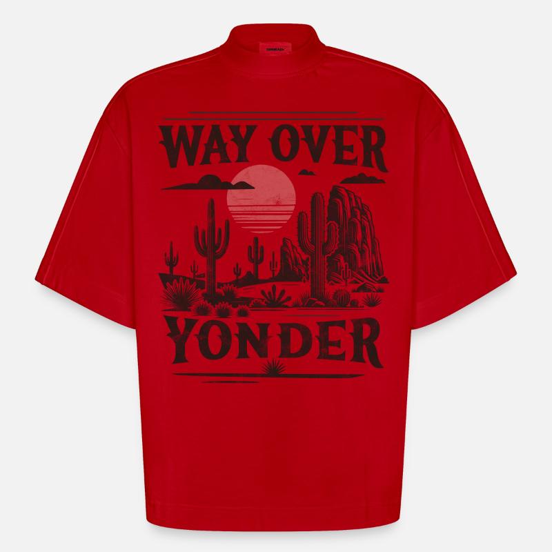 Weit drüben - Heavyweight Oversized Organic Boxy T-Shirt Made in EU - Rot