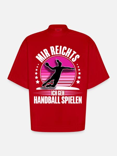 Handball Handballerin - Heavyweight Oversized Organic Boxy T-Shirt Made in EU - Rot