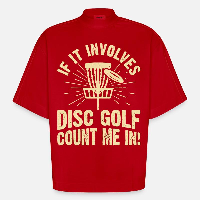 Discgolf Disc Golf - Heavyweight Oversized Organic Boxy T-Shirt Made in EU - red