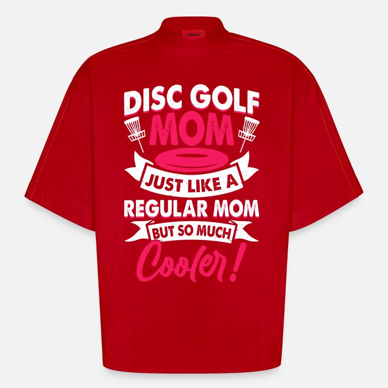 Discgolf Disc Golf - T-shirt bio épais oversize Boxy fabriqué en UE - rouge