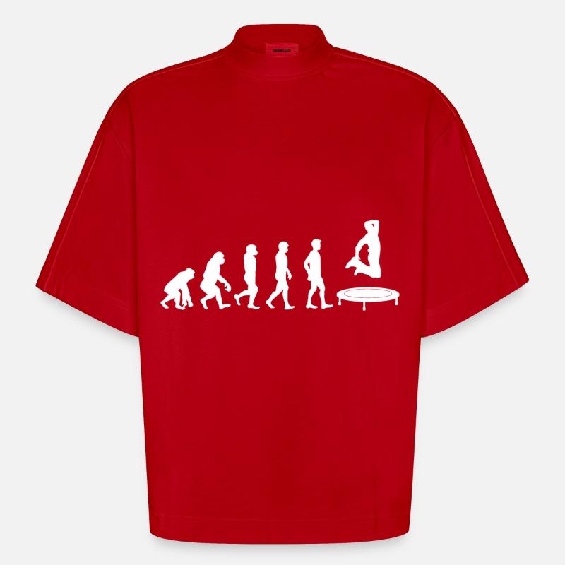 Trampoline Evolution - T-shirt bio épais oversize Boxy fabriqué en UE - rouge