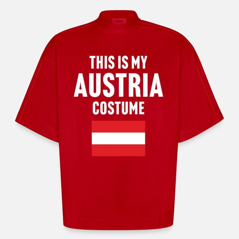 C’est mon costume d’Autriche - T-shirt bio épais oversize Boxy fabriqué en UE - rouge