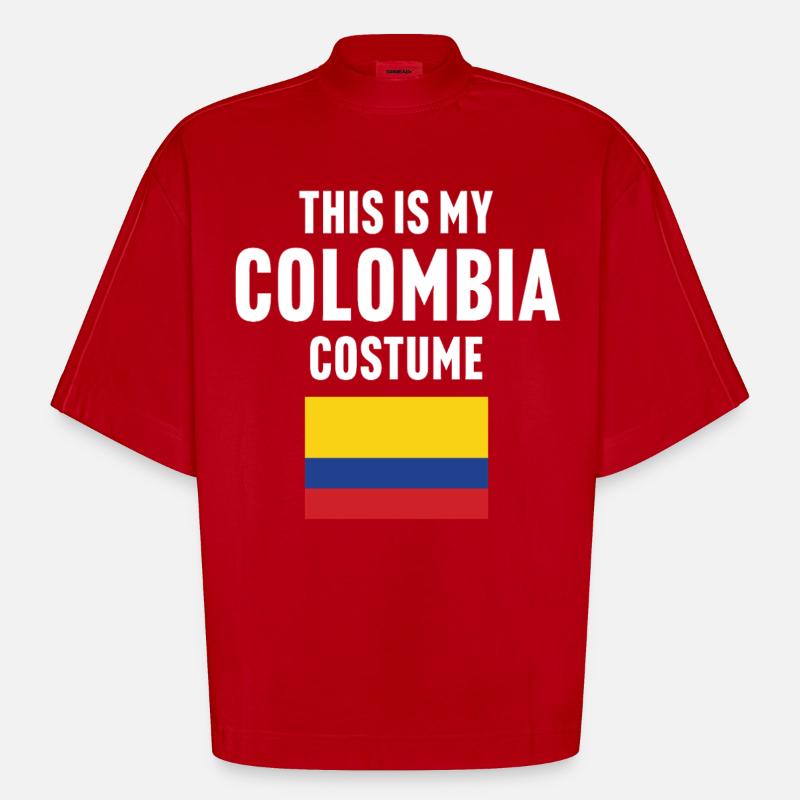 C’est mon costume de Colombie - T-shirt bio épais oversize Boxy fabriqué en UE - rouge